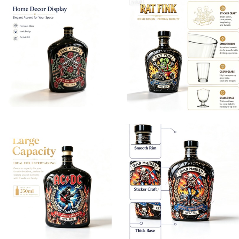 Vintage Collectible Bottles - Декантер для виски с рельефным узором,