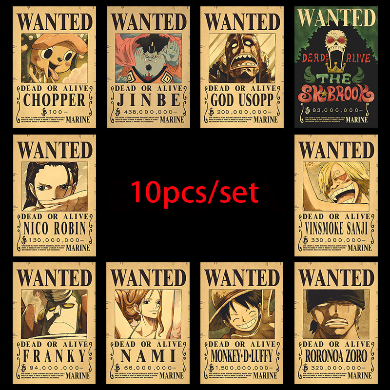 Vintage Toys Collection - 10 шт. Аниме One Piece: Плакаты