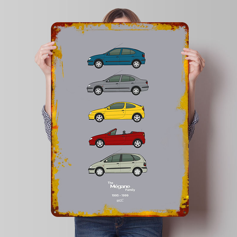 Vintage Collectible Posters - Коллекция спортивных автомобилей Megane 1995-1999: Постеры