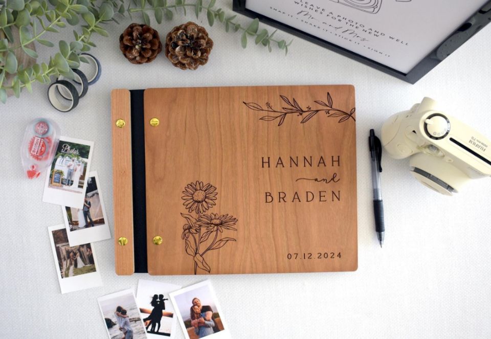 Деревянная свадебная гостевая  – обзор и цена Polaroid Photo Album